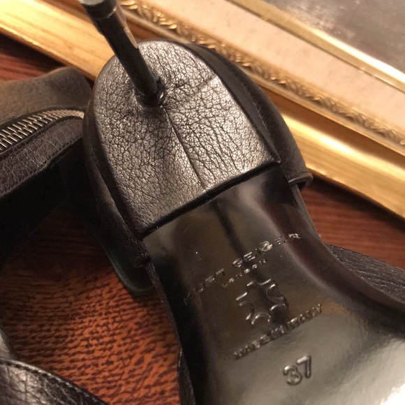 Kurt Geiger London Black Pebbled Leather Cigarette Heels NWT Size 37 - Picture 12 of 17